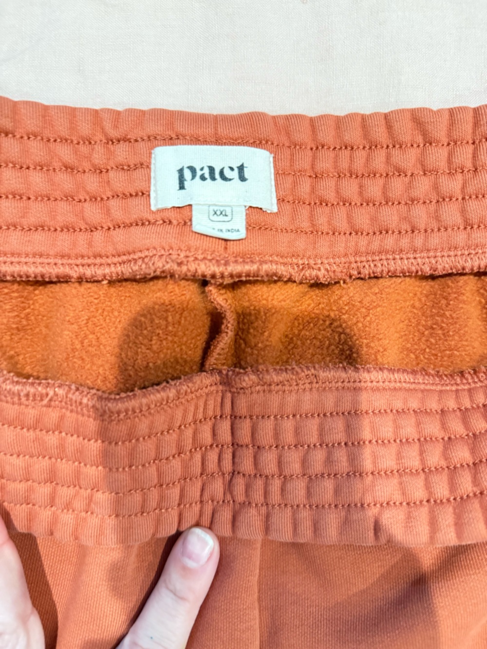 Pact Women's Rust Orange Pull-On Sweatpants